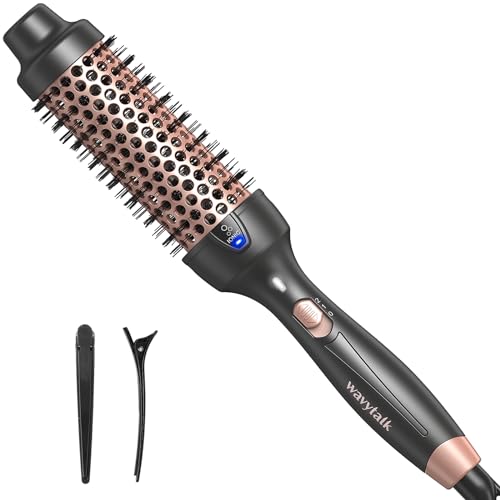 Wavytalk Pro Thermal Brush for Blowout Look, Inch Ionic Heated Round Brush Makes Hair Smoother Get Natural Curls, Dual Voltage, Easy to Use