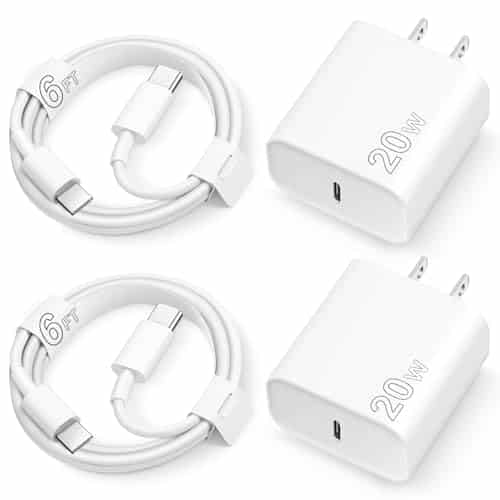iPhone Charger USB C Wall Charger iPad Pro Charger Type C Charger Block Pack with Pack FT Cable for iPhone PlusProPro MaxiPad ProMiniAirAirAirPodsSamsung
