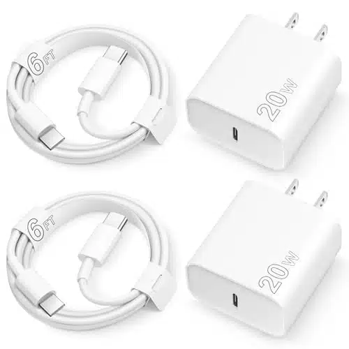 iPhone Charger USB C Wall Charger iPad Pro Charger Type C Charger Block Pack with Pack FT Cable for iPhone PlusProPro MaxiPad ProMiniAirAirAirPodsSamsung