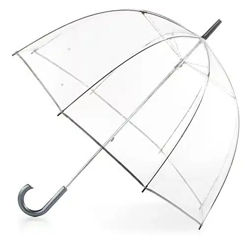 totes Women's Clear Bubble Umbrella  Transparent Dome Coverage  Large Windproof and Rainproof Canopy  Ideal for Weddings, Proms or Everyday Protection, Clear
