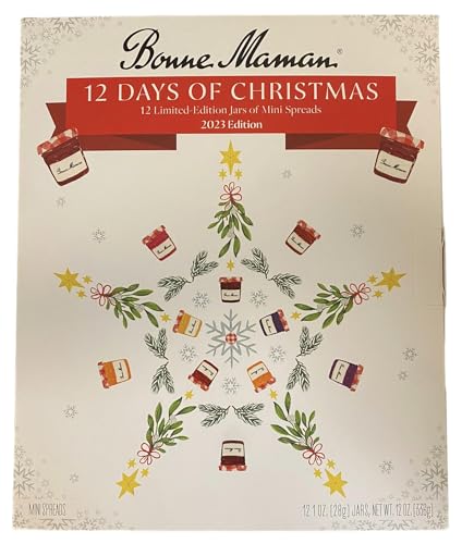 Bonne Maman Days of Christmas Spread and Honey Gift Set   Limited Edition Mini Spreads & Honey