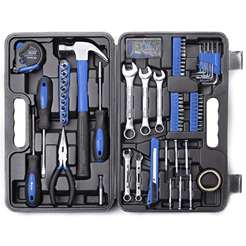 CARTMAN Piece Tool Set General Household Hand Tool Kit with Plastic Toolbox Storage Case Blue