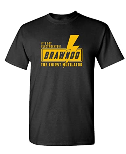 Guacamole Brawndo Thirst Mutilator Electrolytes Mens Cotton T Shirt, L, Black
