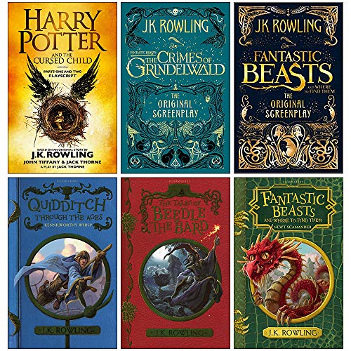 J.K. Rowling Collection Books Set (Harry Potter and the Cursed Child Parts One and Two, Fantastic Beasts The Crimes of Grindelwald,The Original Screenplay,Quidditch Through th