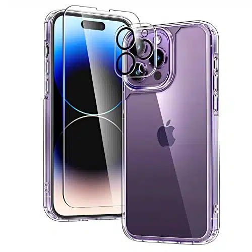 TAURI for iPhone Pro Case, [in ] X Clear Case [Not Yellowing] with X Screen Protectors + X Camera Lens Protectors, [Military Grade Drop Protection] Slim Shockproof Case for iP