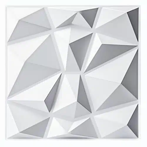 Artd Decorative D Wall Panels in Diamond Design, xatt White (Pack)