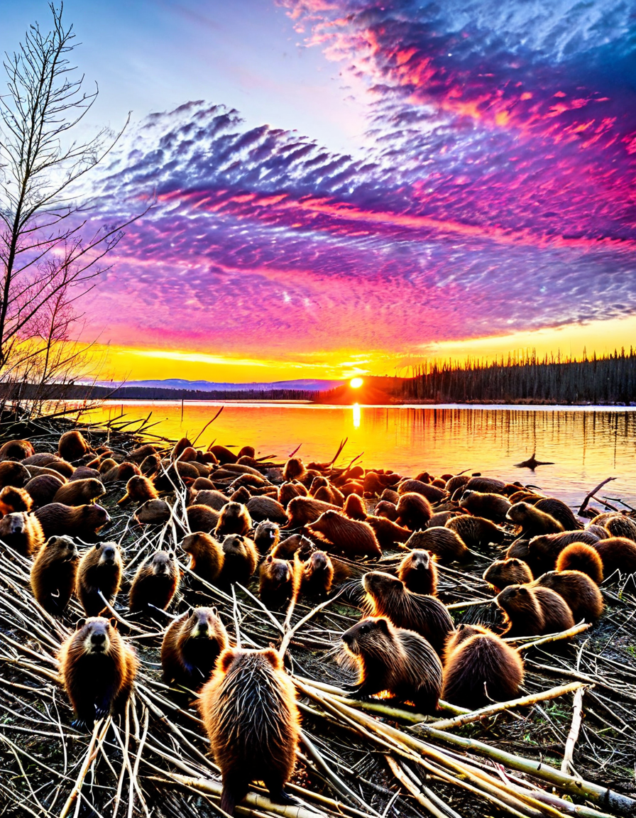 hundreds of beavers
